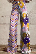 Isadora | Stilsäkra Multifärgade Boho Blommbyxor
