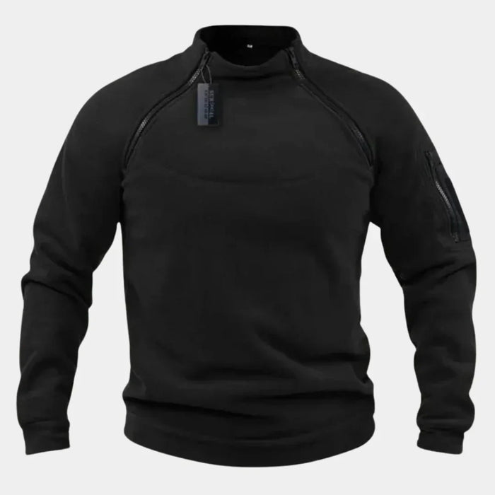 Herr Sweatshirt med Hög Krage och Kontrasterande Detaljer