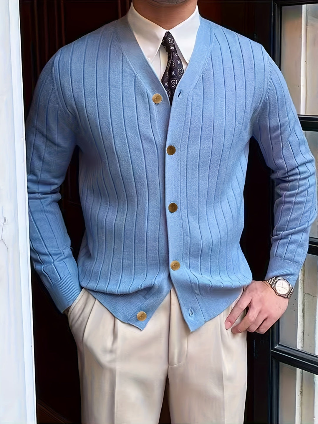 Arthur | Ribbade Knapp-up Cardigan