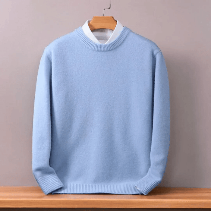 Herr Oversized Tröja med Rund Hals och Lång Ärm