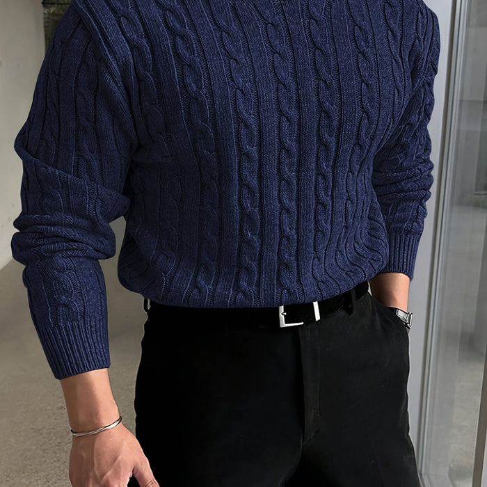 Jonas | Kabelstickad Crew Neck Tröja