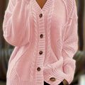 Lucinda | Mysig Kabelstickad Knappcardigan