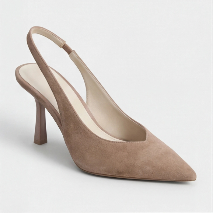 Dam Slingback Pumps med Spetsig Tå och Smalt Klack