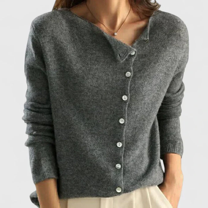 Lorna | Asymmetrisk Knapp Cardigan