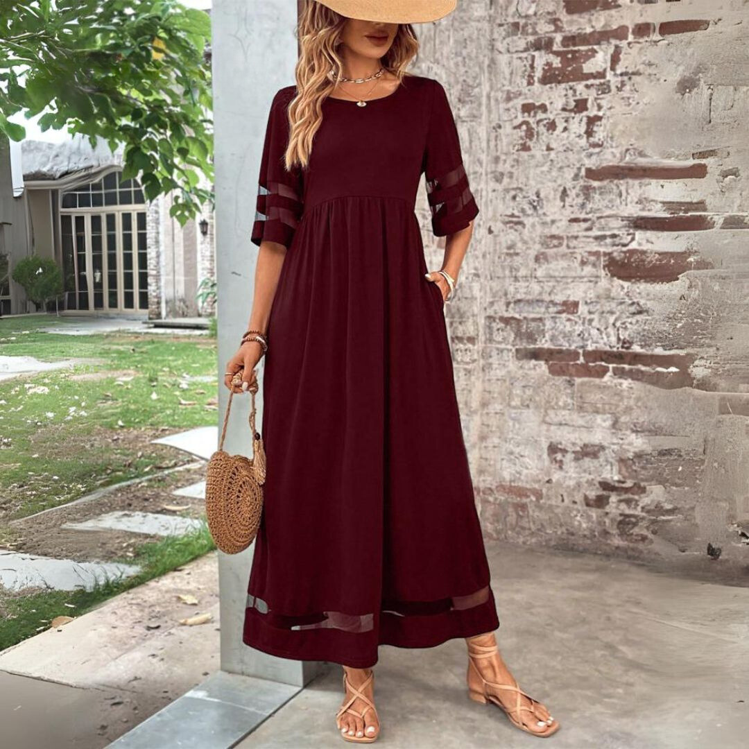 Aubrey | Elegant Midiklänning med Tummy-Smoothing