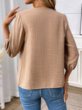 Claudia | Zip-Front V-Neck Blus