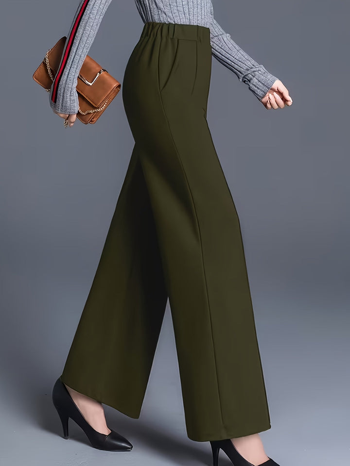 Claudia | Högmidjade vida byxor