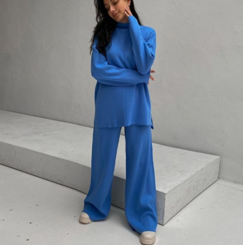 Dam Loungewear Set med Hög Midja och Bred Passform
