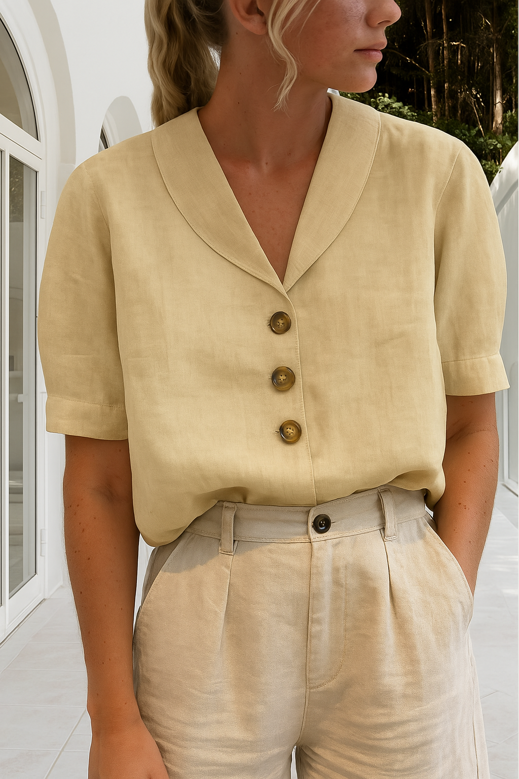 Constance | Raffinerad Blus med Knappfront