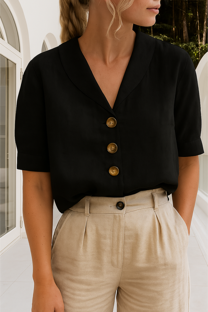 Constance | Raffinerad Blus med Knappfront