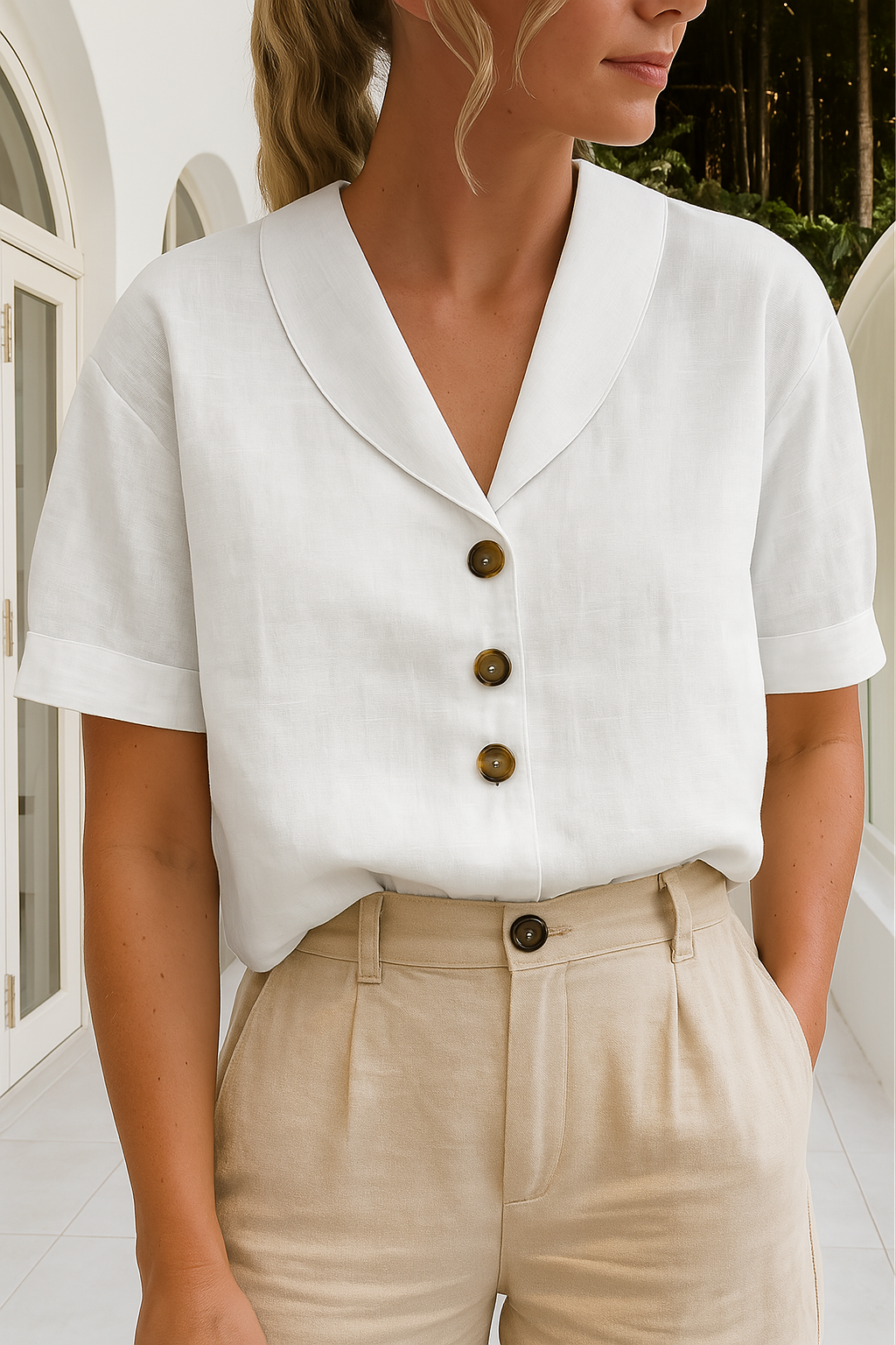 Constance | Raffinerad Blus med Knappfront