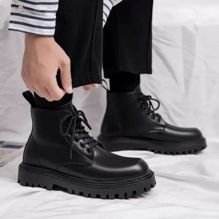 Dam Combat Boots med Chunky Sula och Snörning