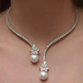 Charlene | Elegant Silverpärlhalsband