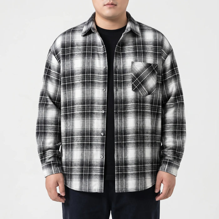 Oversized Plaid Long-Sleeve Shirt - Raymond