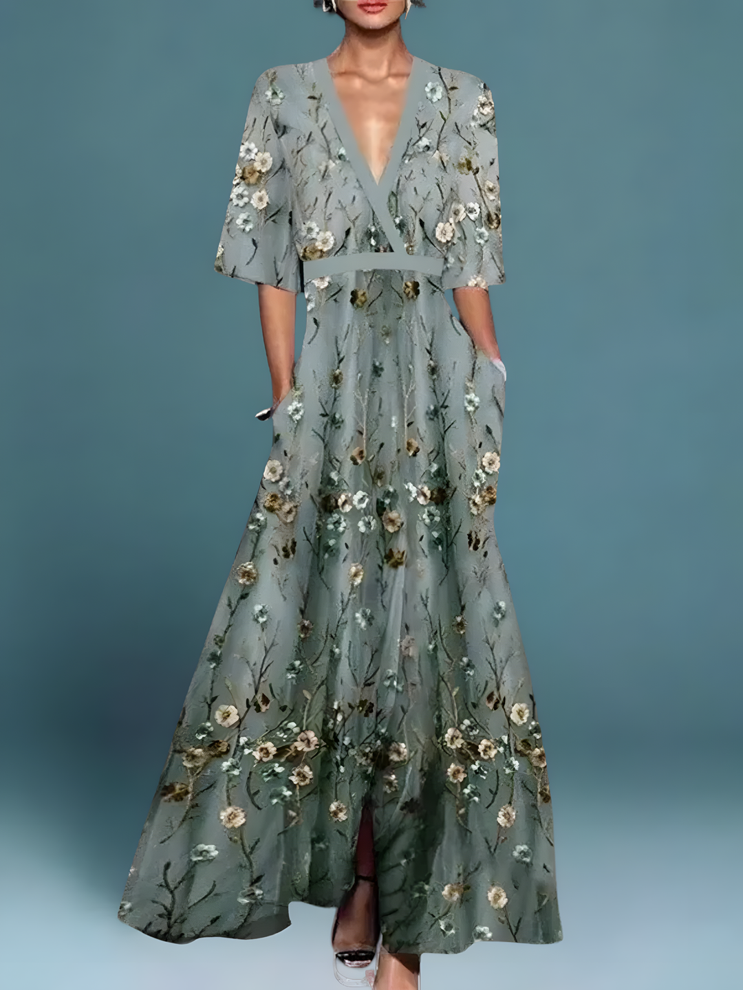 Elisa | Elegant Blommig Klänning