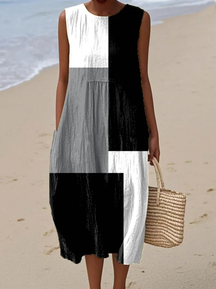 Elena | Elegant Art Midi Klänning