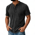 Arion | Texturerad Henley T-shirt med kort ärm