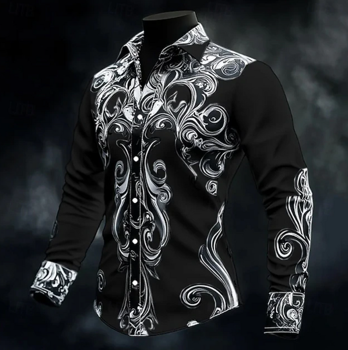Adrian | Ornate Print Long Sleeve Shirt