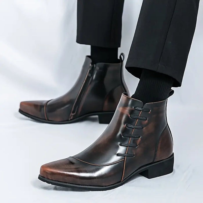 Herr Ankelboots med Sidblixtlås och Polerad Finish