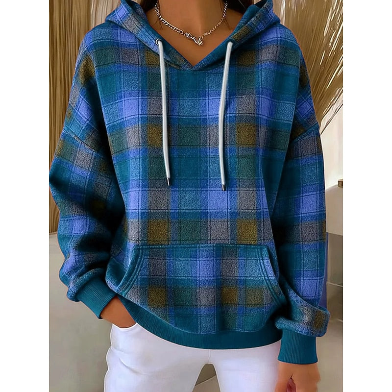 Sadie | Mysig Rutig Hoodie