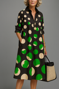 Winona | Elegant Polka Dot Midi Klänning