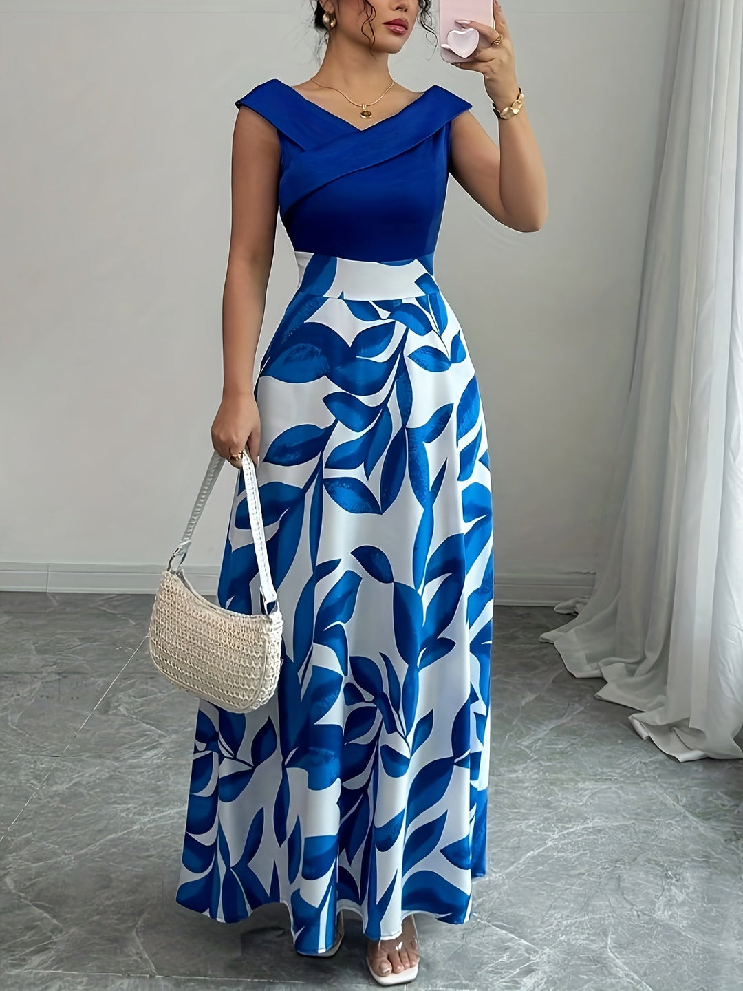 Lucille | Elegant Blommig Maxi Klänning