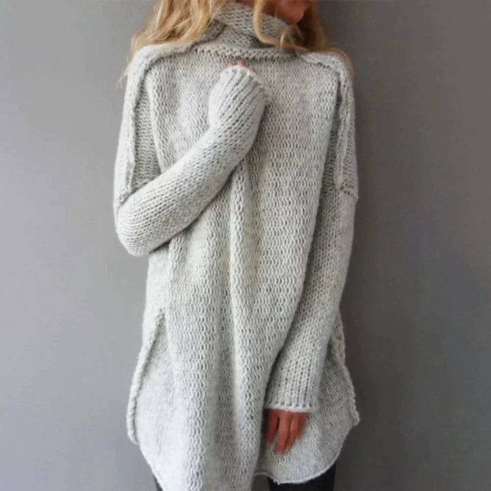 Dam Oversized Turtleneck Stickad Långtröja