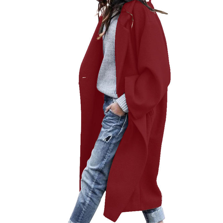 Lång oversize kappa med slagkrage