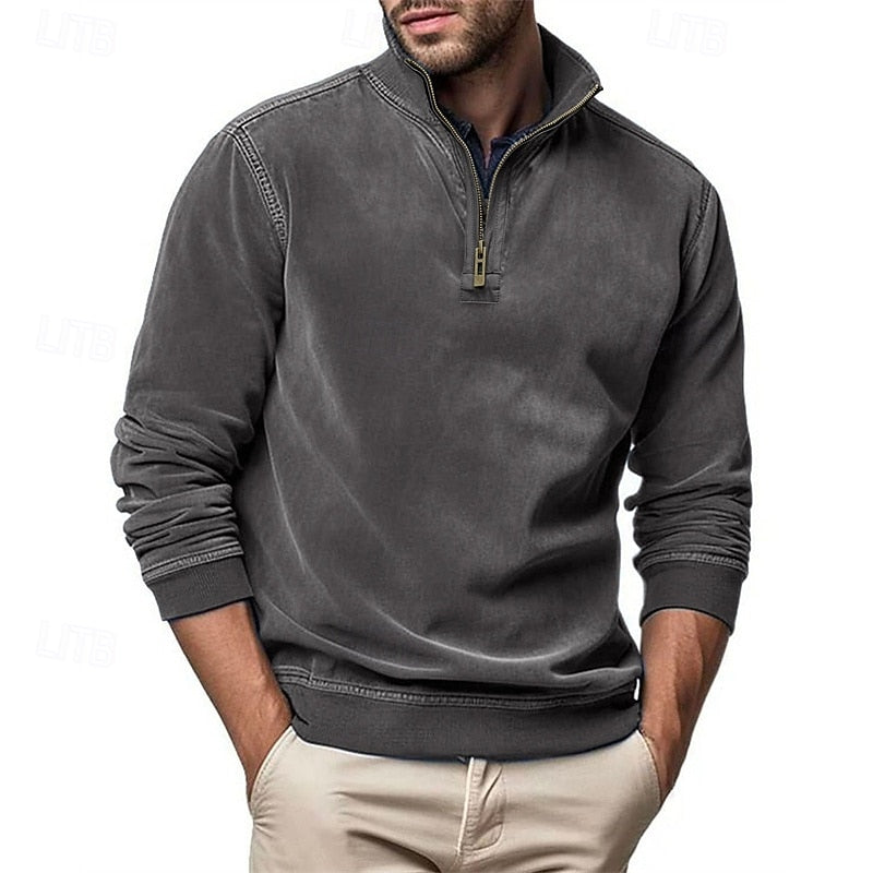 Caleb | Kvartdraget Ståkrage Sweatshirt