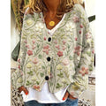 Hazel | Blommig Öppen Framskjutande Cardigan