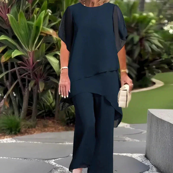 Everly | Draperad Byxset med Vida Ben