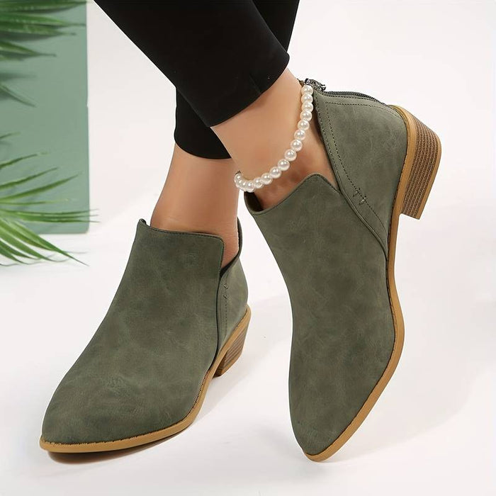 Dam Ankelboots med Blockklack och Sidosöm för Höst